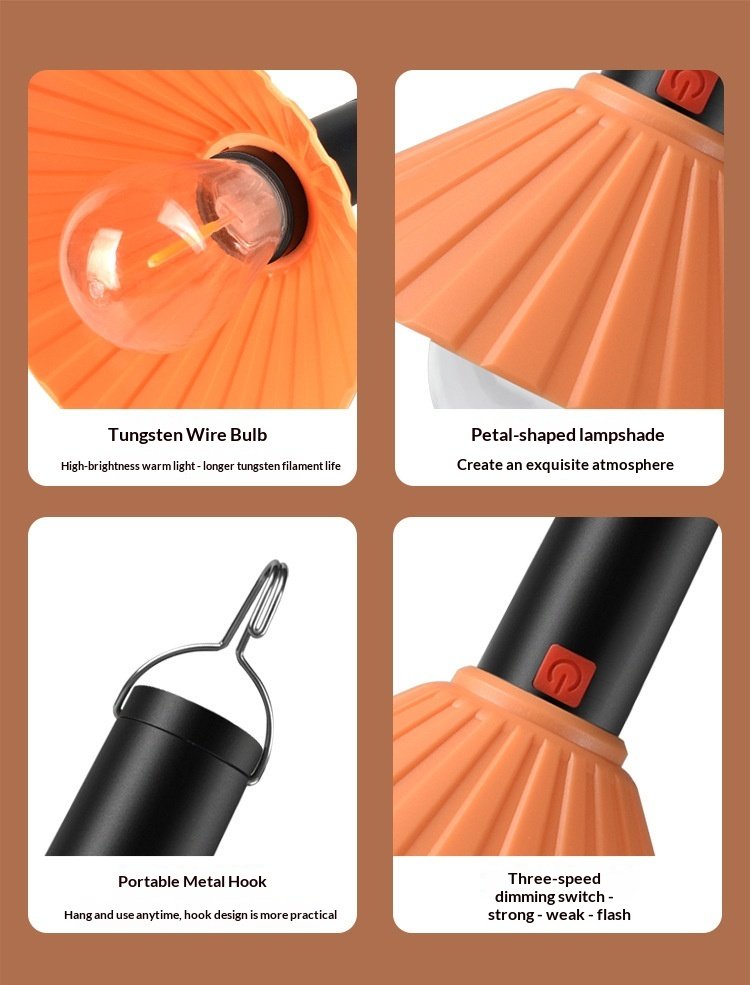 Lanterne de Camping Rechargeable 3 Niveaux de Luminosité — Éclairage Pratique