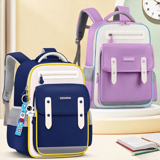Sac à Dos Scolaire Mauve Grand Volume — Pour les Étudiants