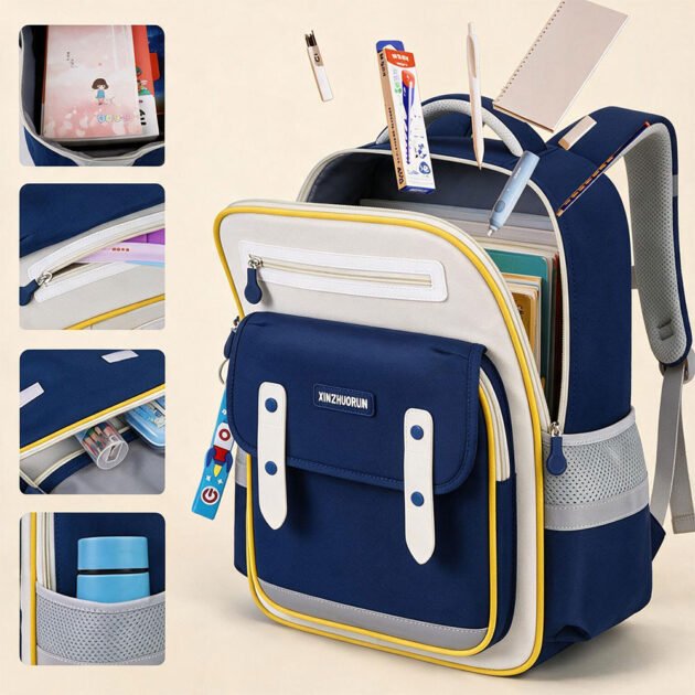 Sac à Dos Scolaire Grand Volume Tissu Imperméable — Pour les élèves
