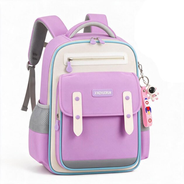 Sac à Dos Scolaire Mauve Grand Volume — Pour les Étudiants