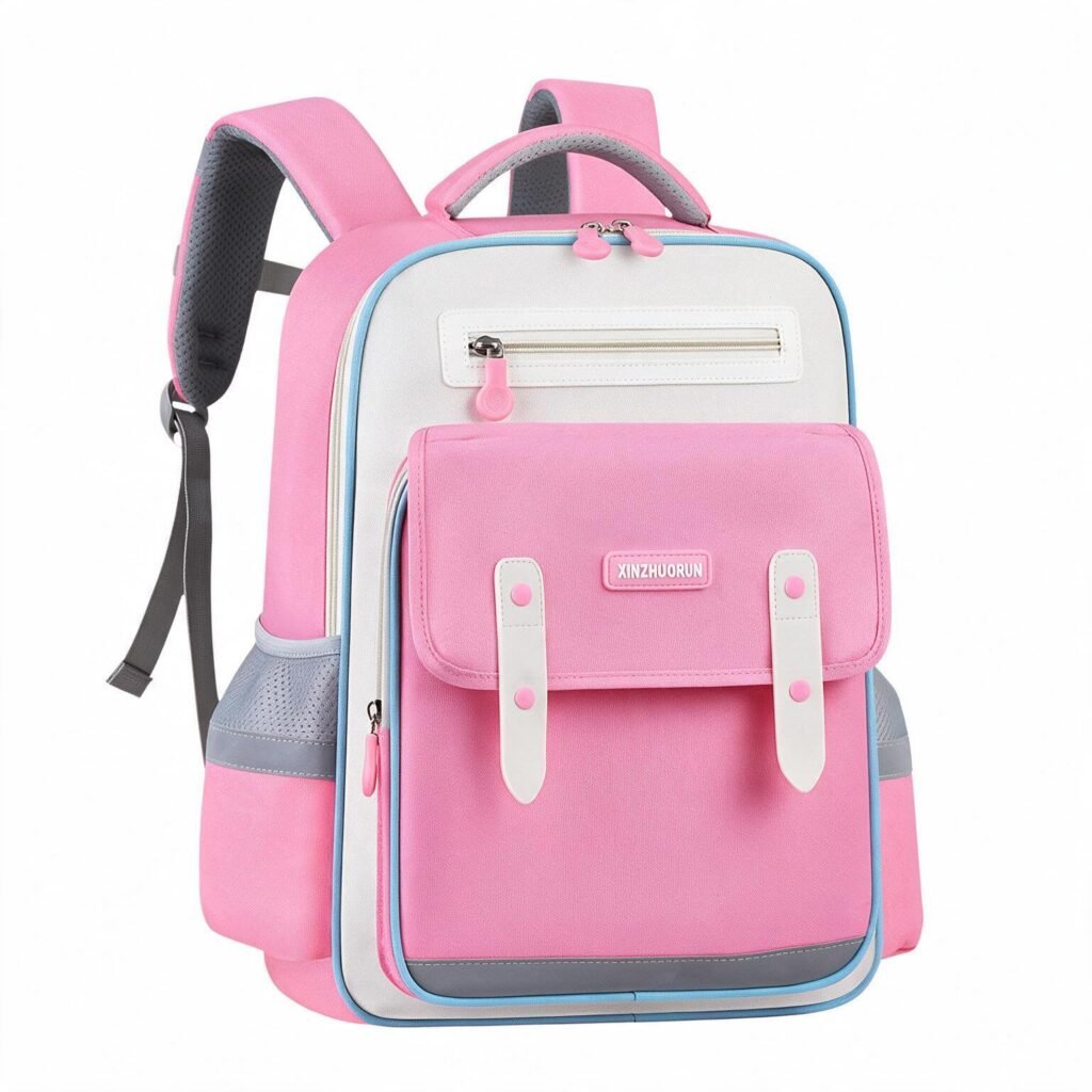 Sac à Dos Scolaire Grand Volume Tissu Imperméable Rose — Pour les écoliers