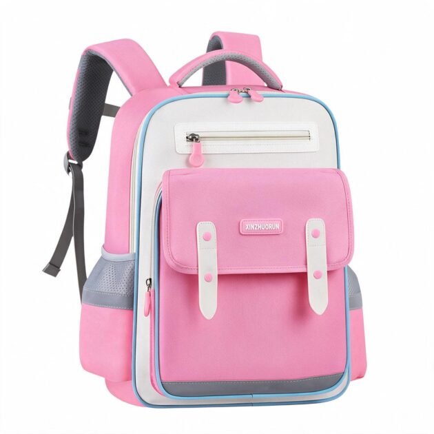 Sac à Dos Scolaire Grand Volume Tissu Imperméable Rose — Pour les écoliers