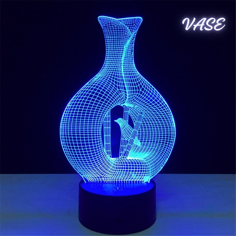 Lampe Veilleuse de Bureau 3D 7 Lumières — Décoration Colorée