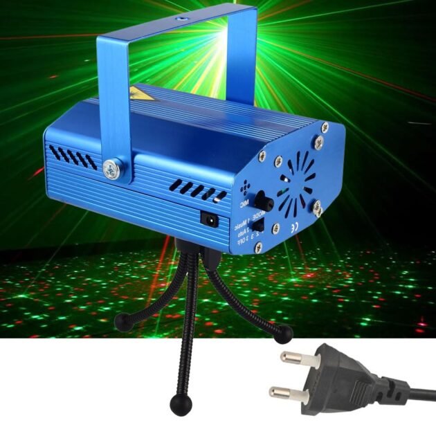 Projecteur Laser LED RG Stroboscopique à Commande Vocale – Effets Lumineux RGB 3 Modes