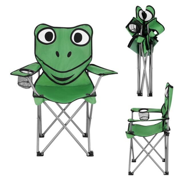 Chaise Pliante pour Enfant Style Tortues Ninja avec Porte-Gobelet