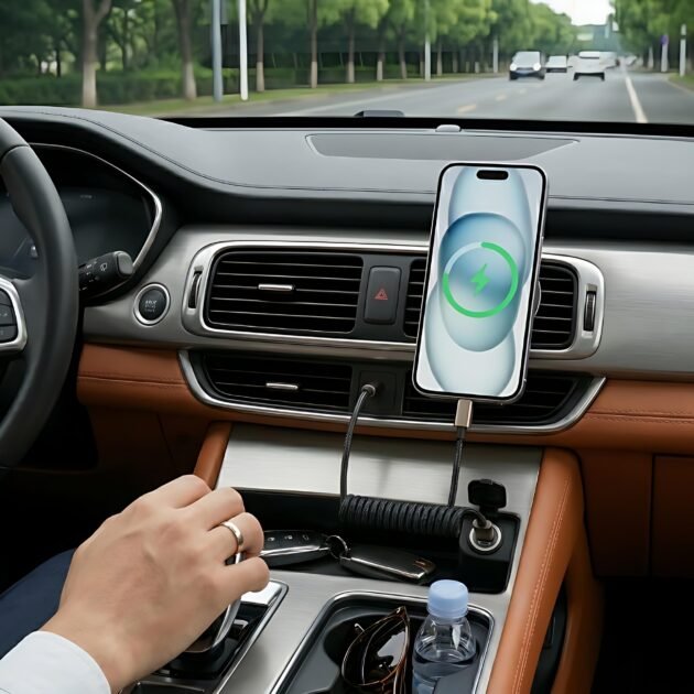Support Chargeur Sans Fil Voiture 15W avec Fixation Automatique