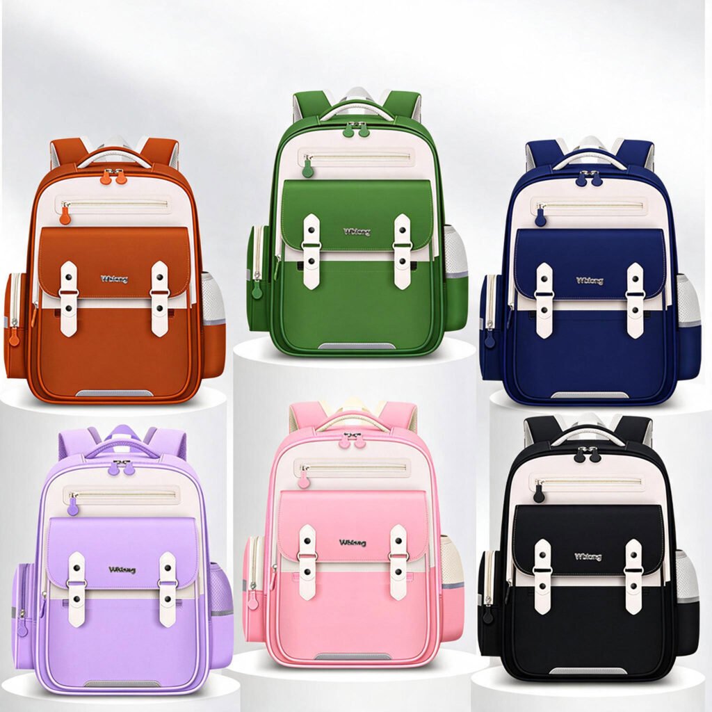 Sac à Dos Scolaire Grand Volume Tissu Imperméable — Pour Écoliers