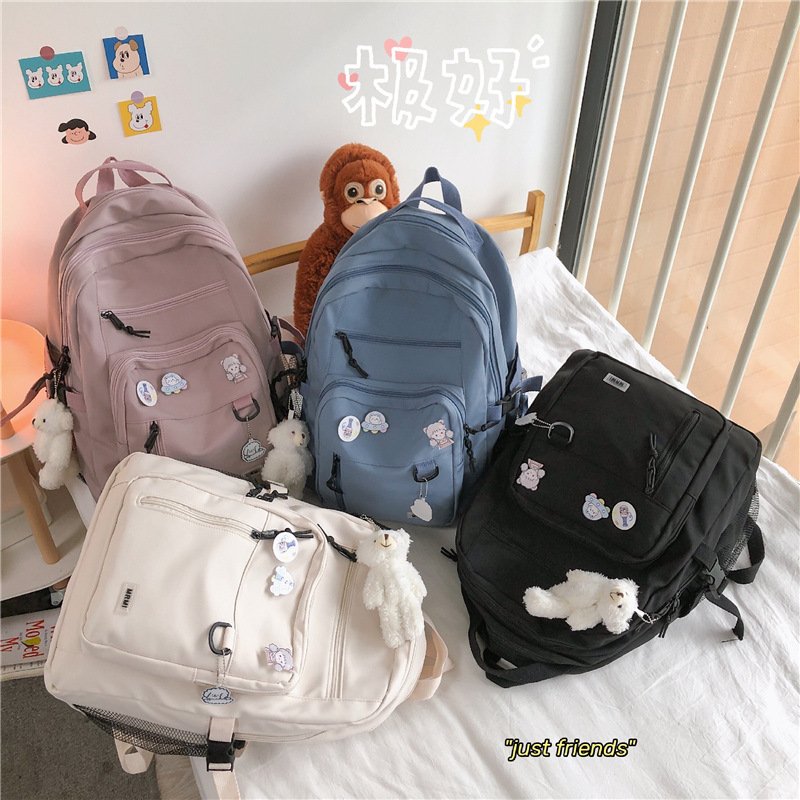 Sac à dos scolaire beige décontracté — pour étudiants