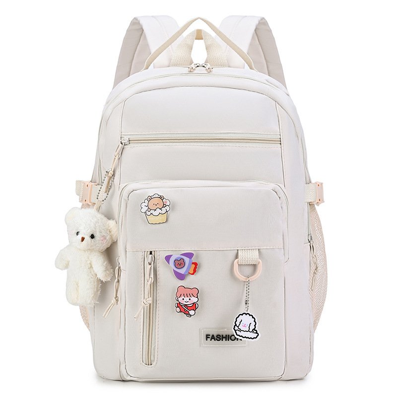 Sac à dos scolaire beige décontracté — pour étudiants