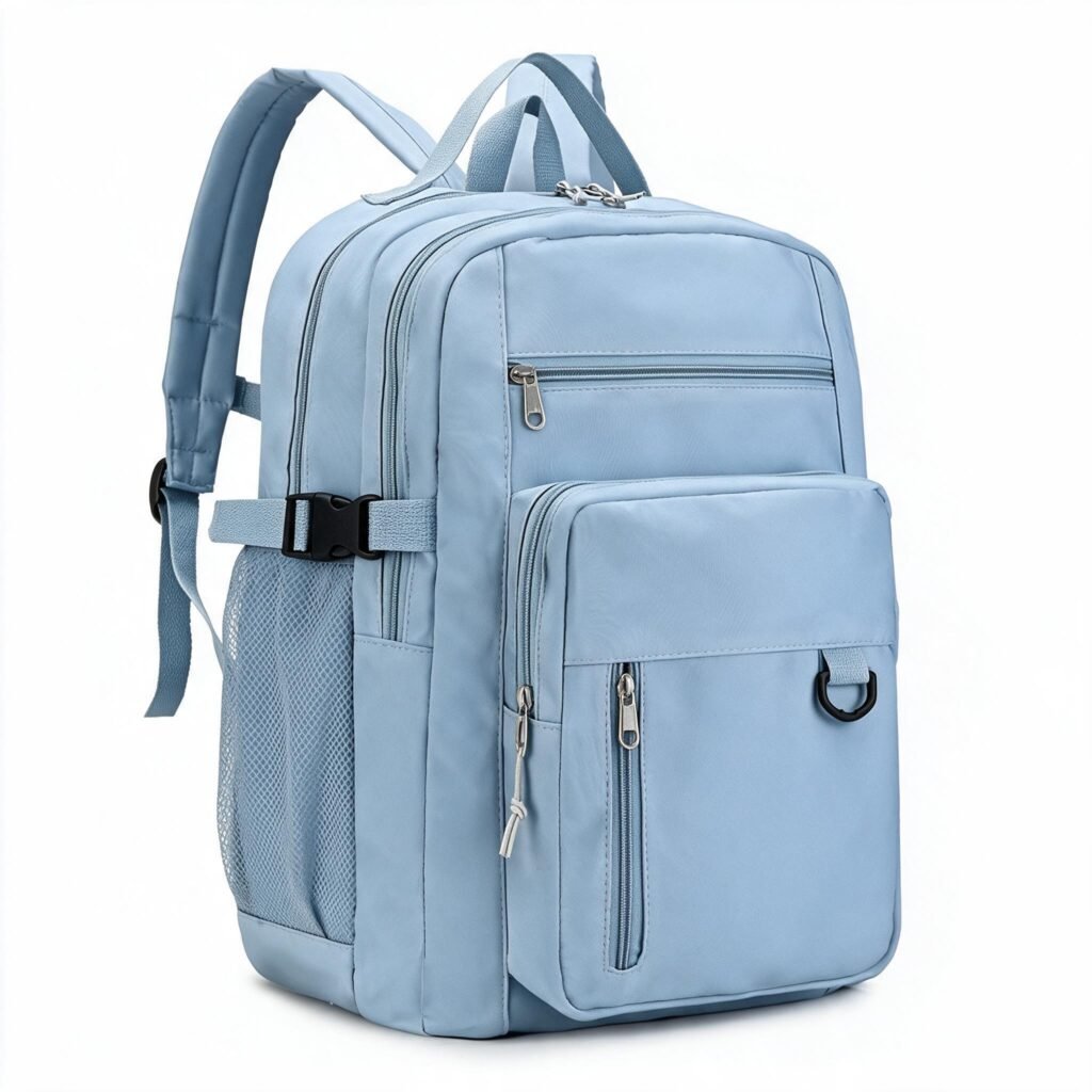 Sac à dos scolaire bleu ciel — pour un style décontracté