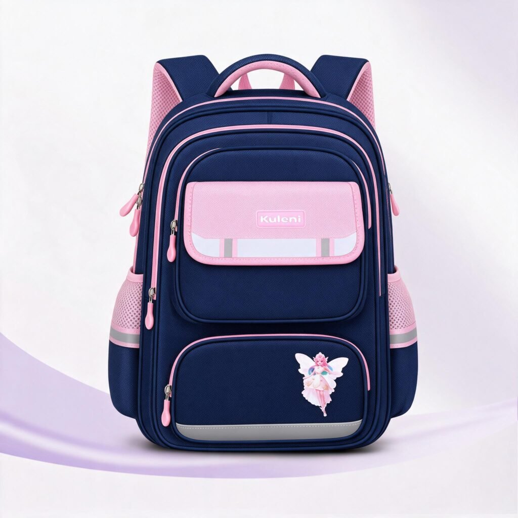 Sac à Dos Scolaire Grand Volume Rose et Bleu — Pour École