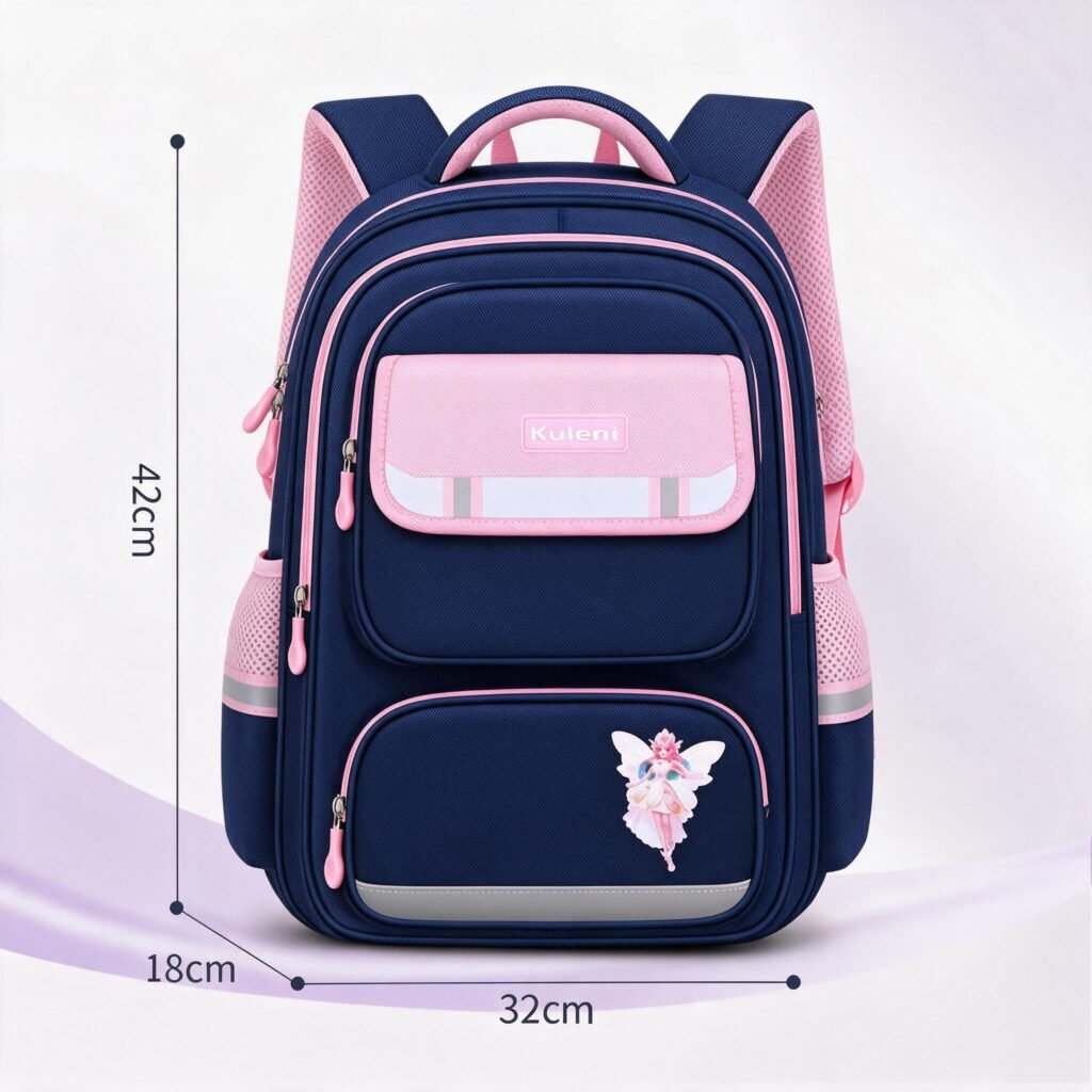 Sac à Dos Scolaire Grand Volume Rose et Bleu — Pour École