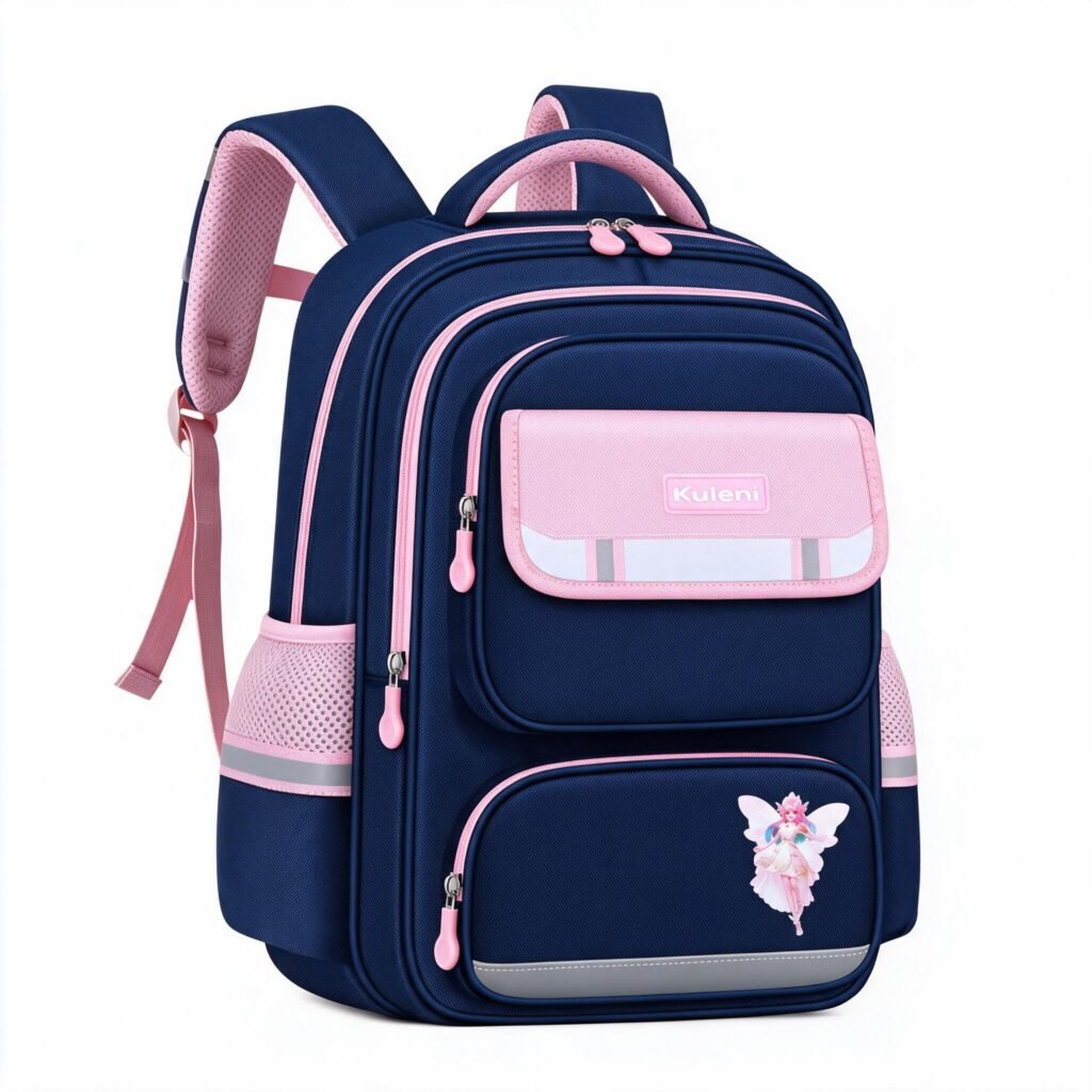 Sac à Dos Scolaire Grand Volume Rose et Bleu — Pour École