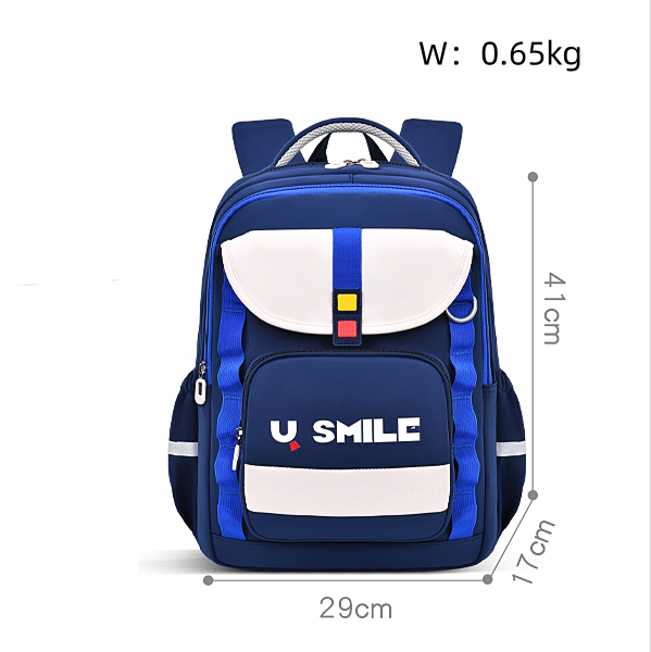 Sac à Dos Scolaire Bleu et Blanc — Pour Enfants