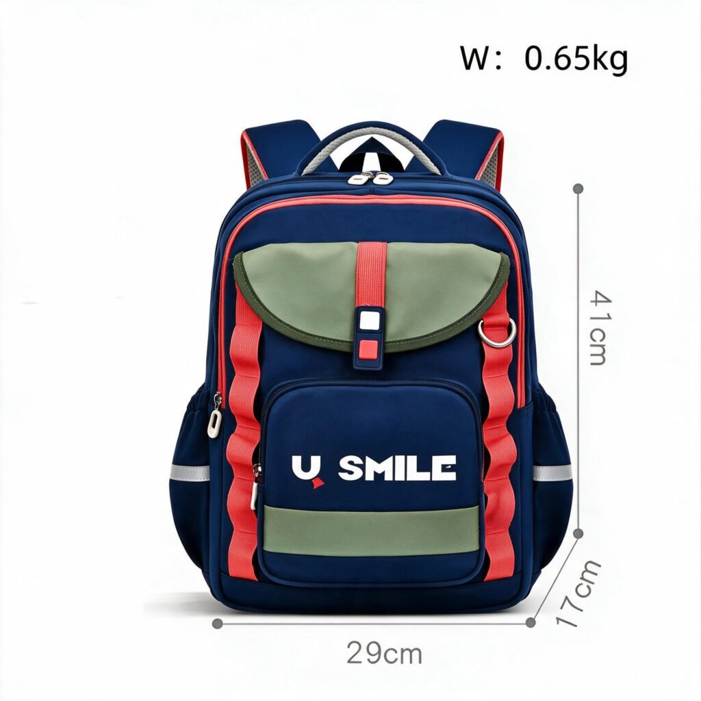 Sac à Dos Scolaire pour Enfants — U-Smile Bleu et Vert