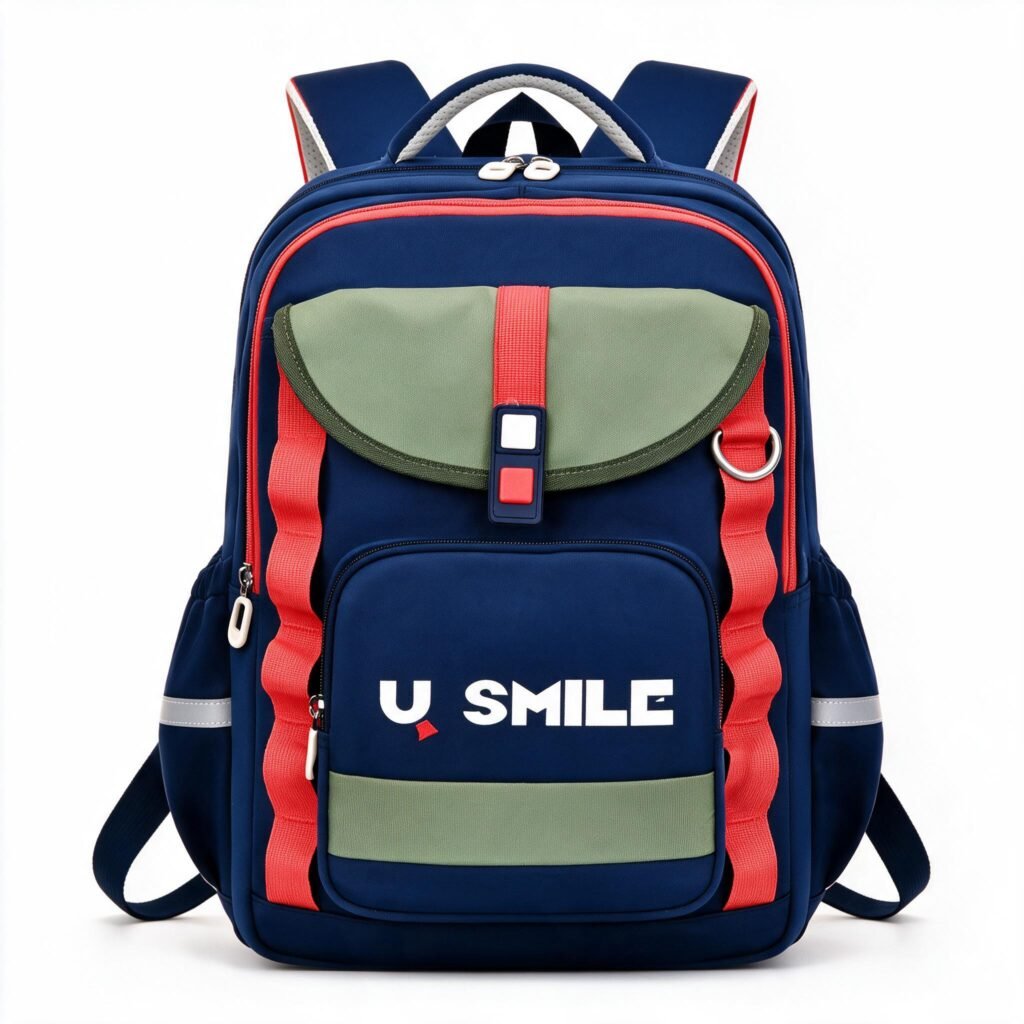 Sac à Dos Scolaire pour Enfants — U-Smile Bleu et Vert
