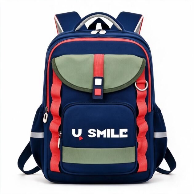 Sac à Dos Scolaire pour Enfants — U-Smile Bleu et Vert