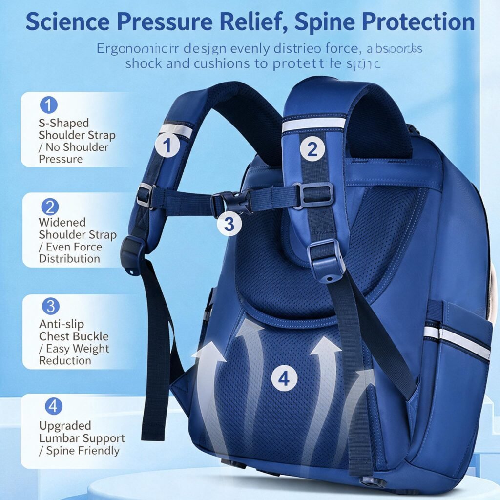 Sac à Dos Scolaire Ergonomique Bleu — Conçu pour les Enfants