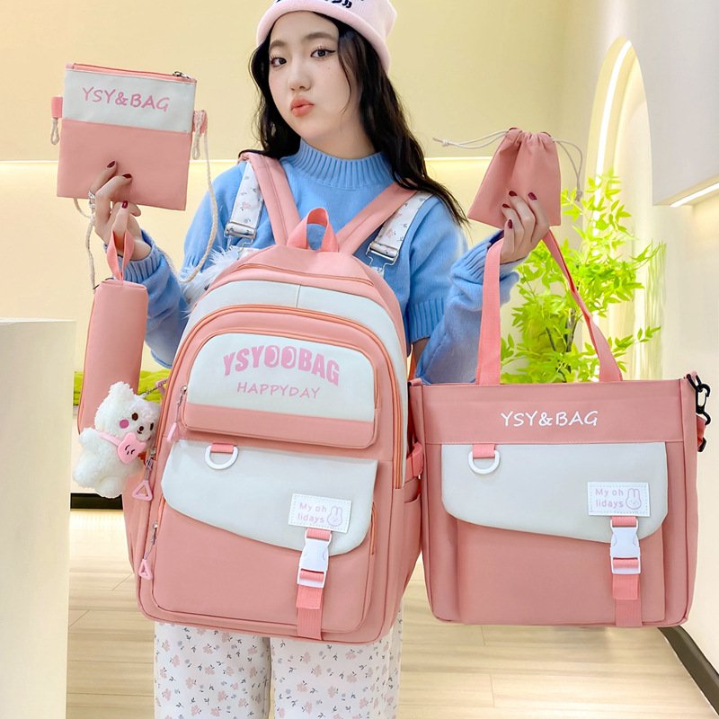 Sac à Dos Kawaii Rose — Grand Volume Imperméable