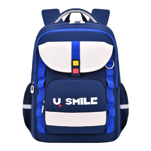 Sac à Dos Scolaire Bleu et Blanc — Pour Enfants