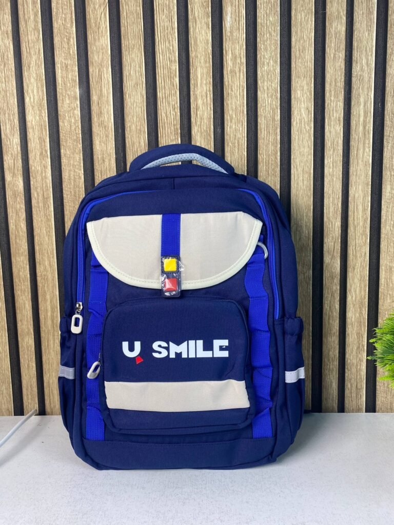 Sac à Dos Scolaire Bleu et Blanc — Pour Enfants