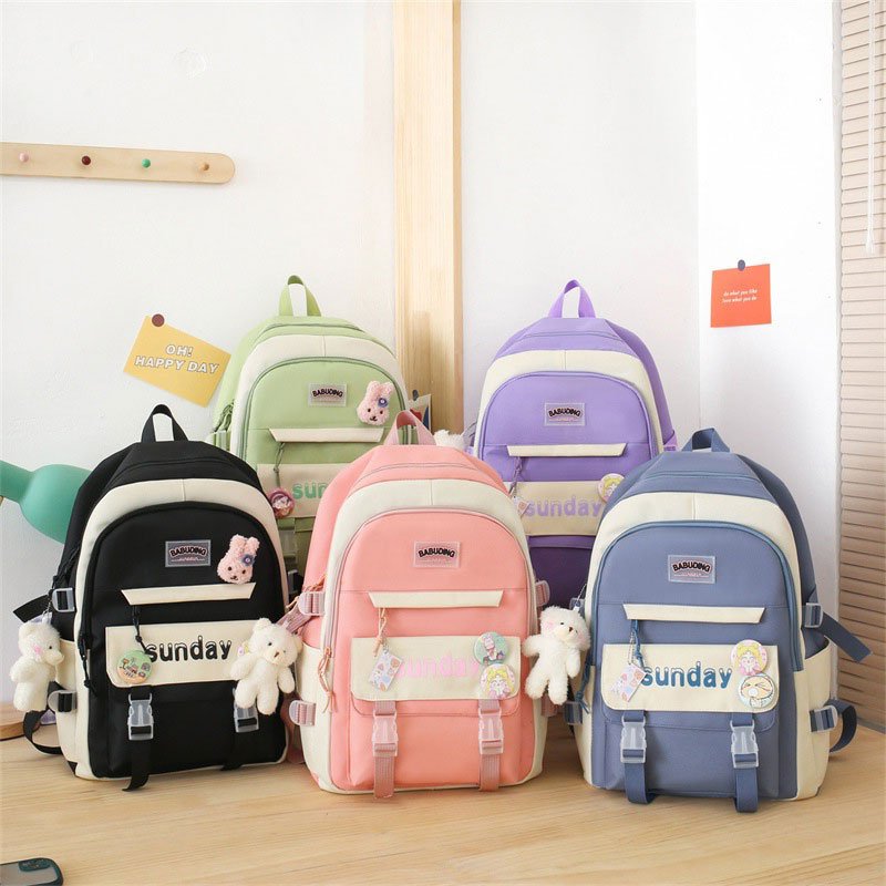 Sac à Dos Multifonctionnel Kawaii Rose — Grand Volume Imperméable