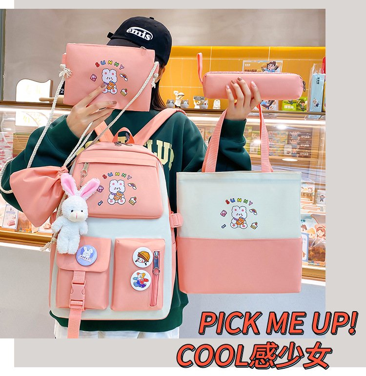 Sac à Dos Multifonctionnel Kawaii Rose — Grand Volume