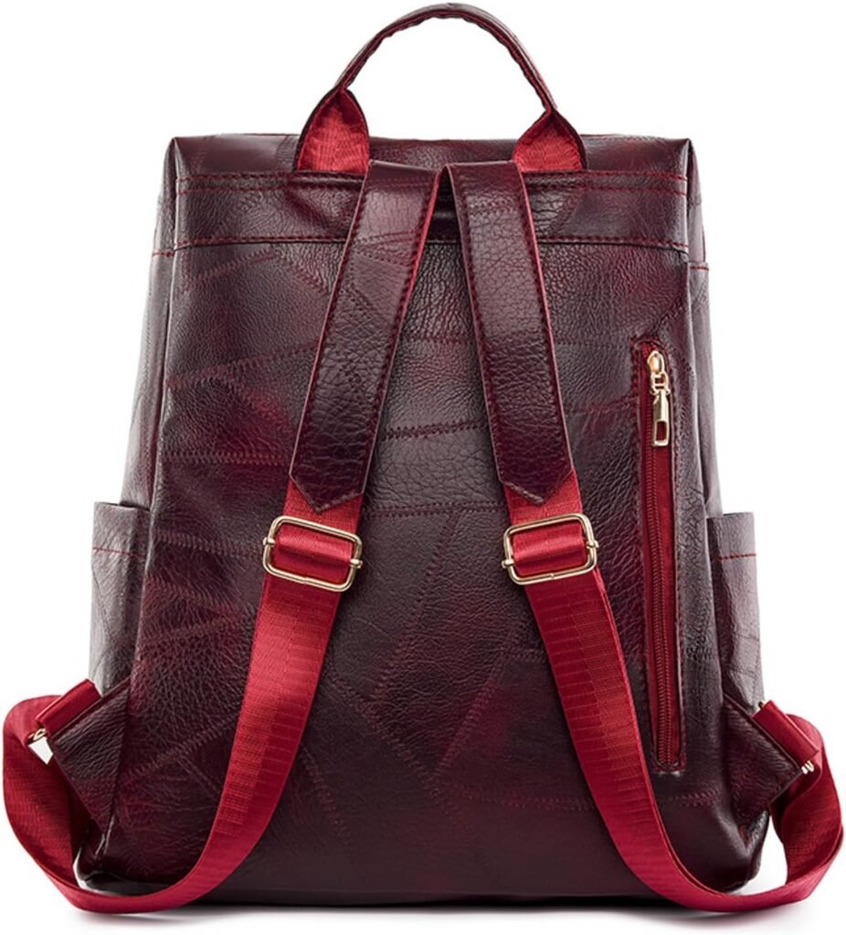 Sac à dos femme cuir synthétique grenat — Polyvalent
