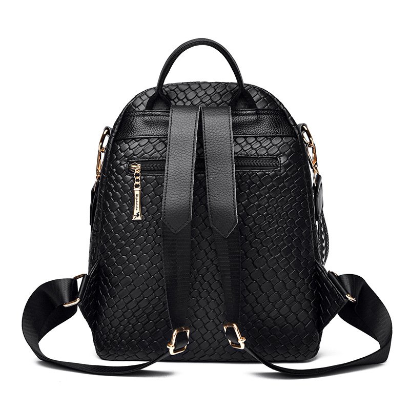 Sac à Dos Femme en Cuir Tressé Élégant