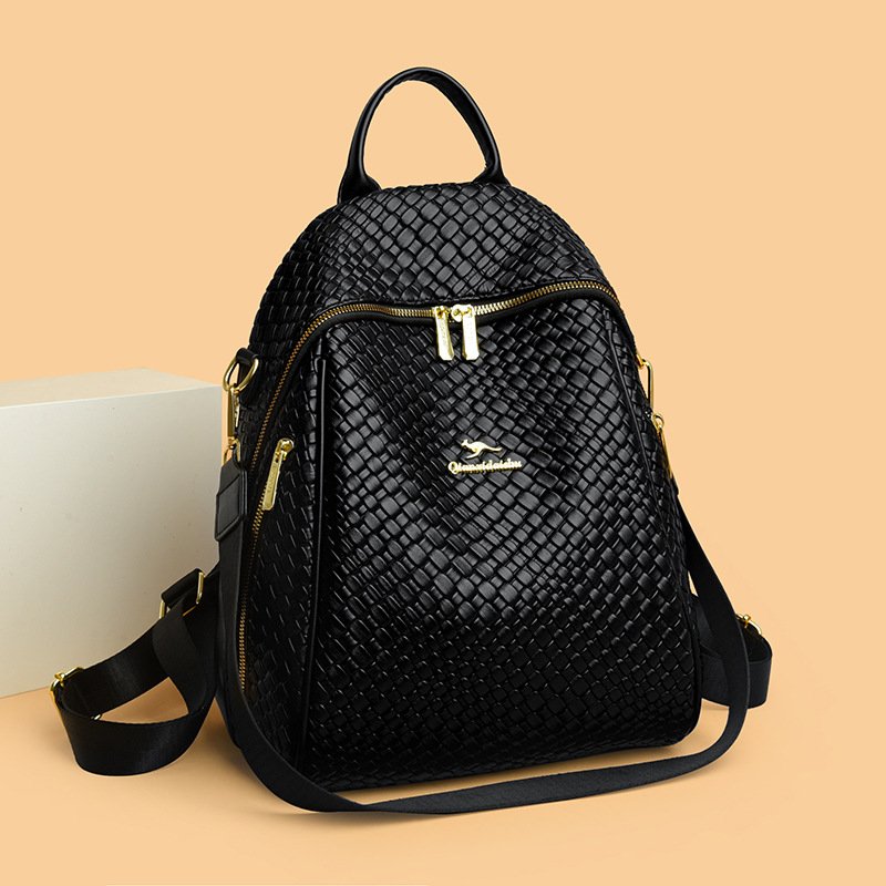 Sac à Dos Femme en Cuir Tressé Élégant