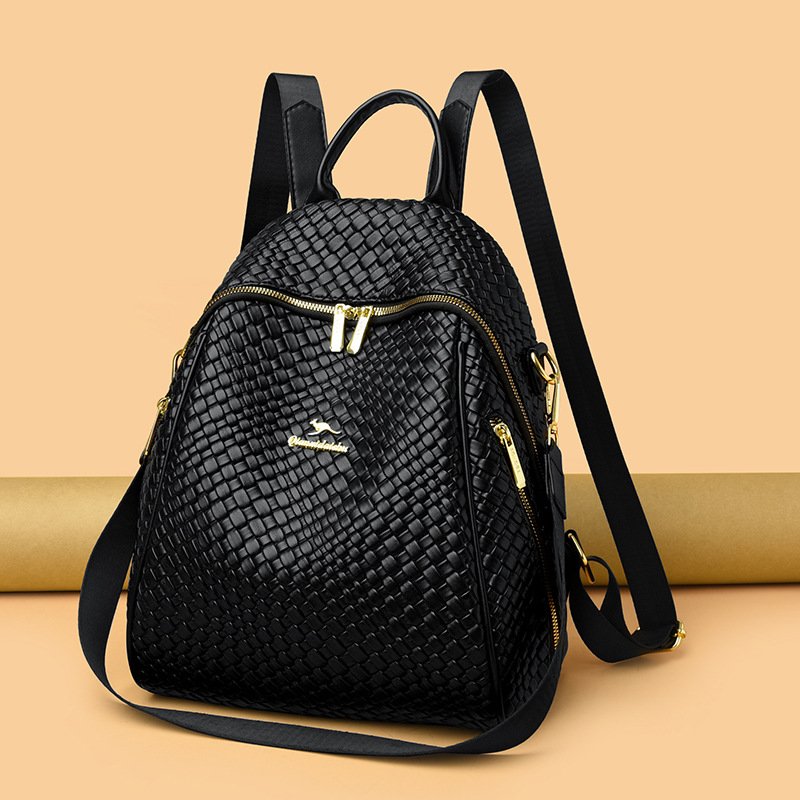 Sac à Dos Femme en Cuir Tressé Élégant