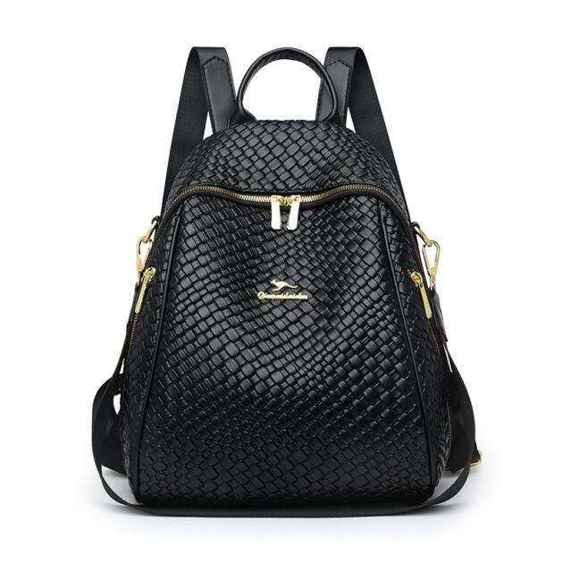 Sac à Dos Femme en Cuir Tressé Élégant