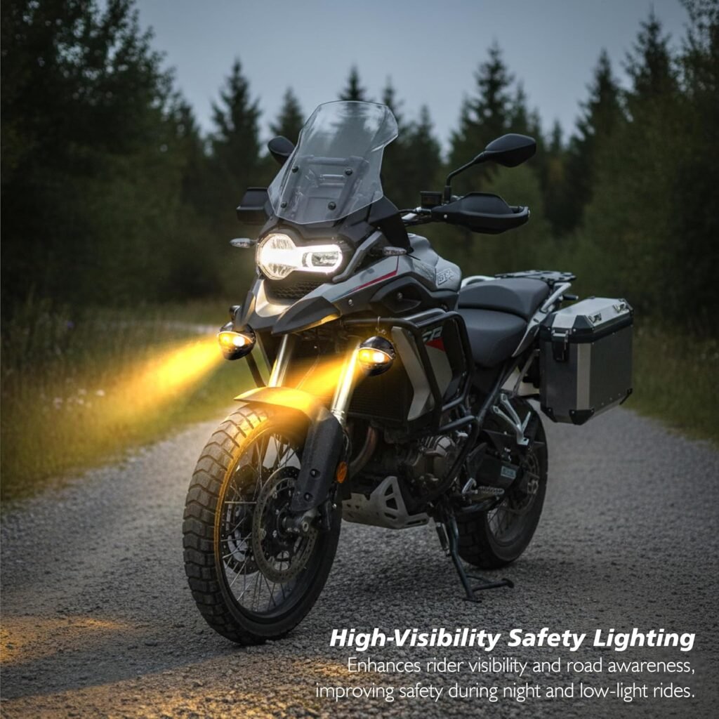 Projecteur LED Auxiliaire Double Couleur — Éclairage pour Moto