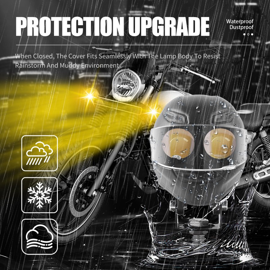 Projecteur LED Auxiliaire Double Couleur — Éclairage pour Moto