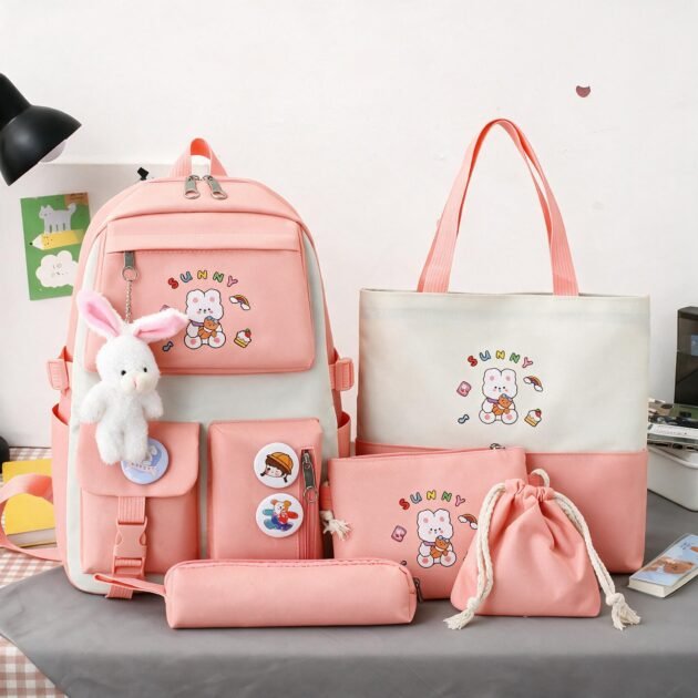 Sac à Dos Multifonctionnel Kawaii Rose — Grand Volume