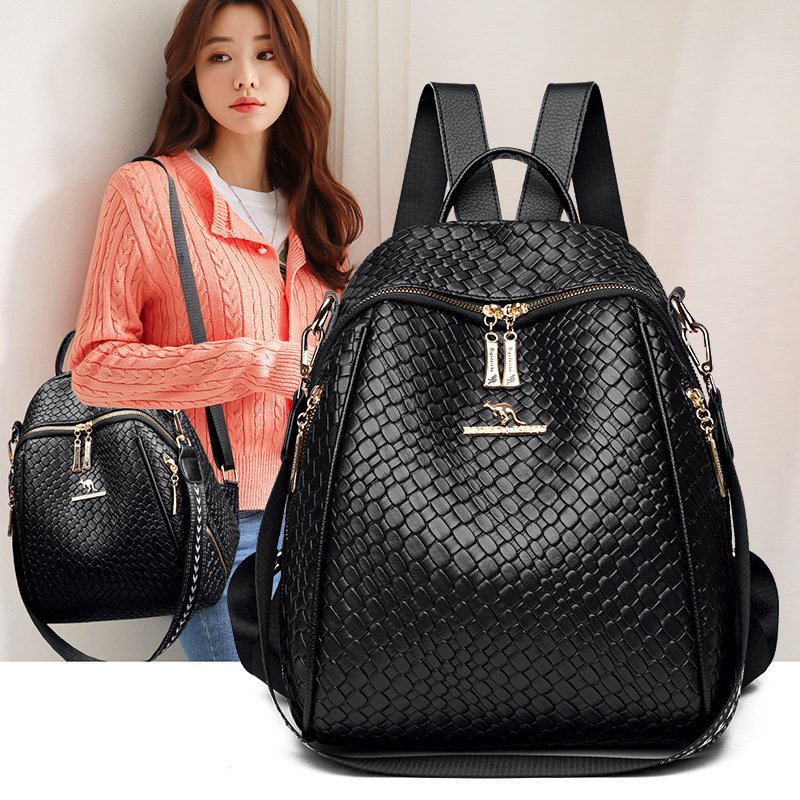 Sac à Dos Femme en Cuir Tressé Élégant