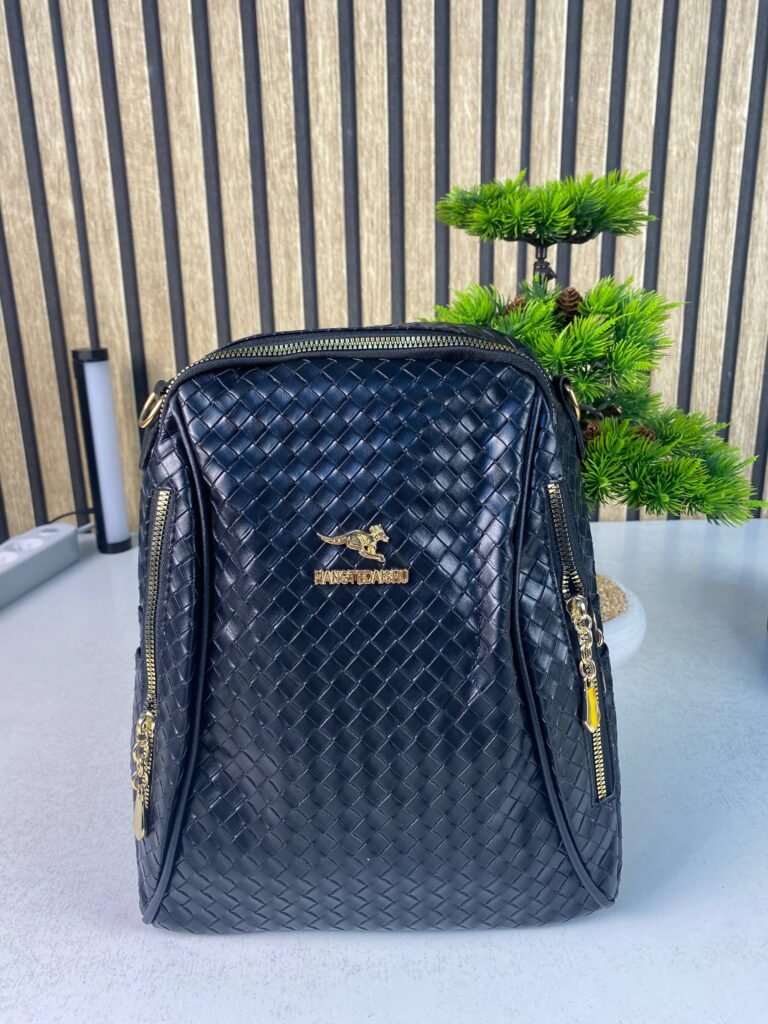 Sac à Dos Femme en Cuir Tressé Élégant