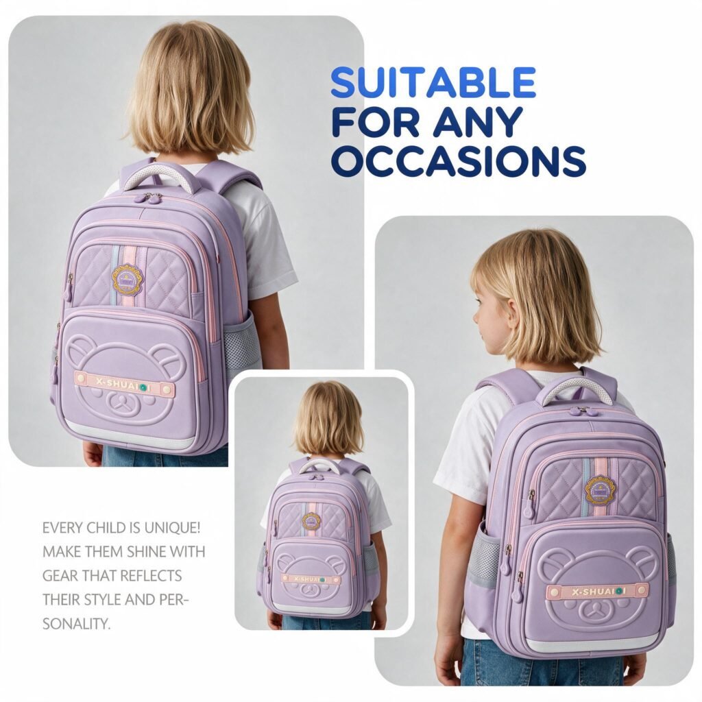 Sac à Dos Scolaire Grand Volume Imperméable — Idéal pour les Élèves