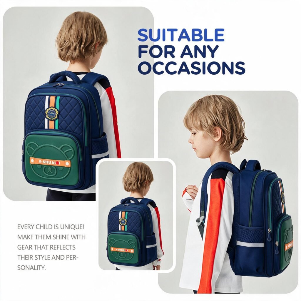Sac à Dos Scolaire Grand Volume Tissu Imperméable — Pour les élèves