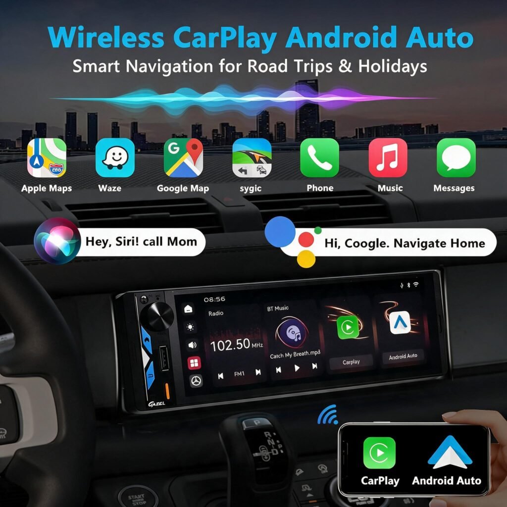 Autoradio 1Din Écran Tactile 5" IPS — Apple CarPlay et Android Auto