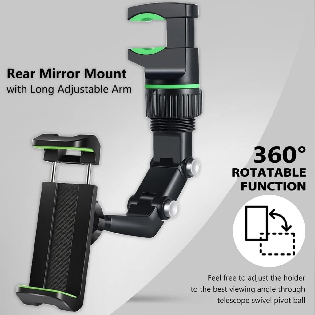Support téléphone voiture 360° — pour rétroviseur