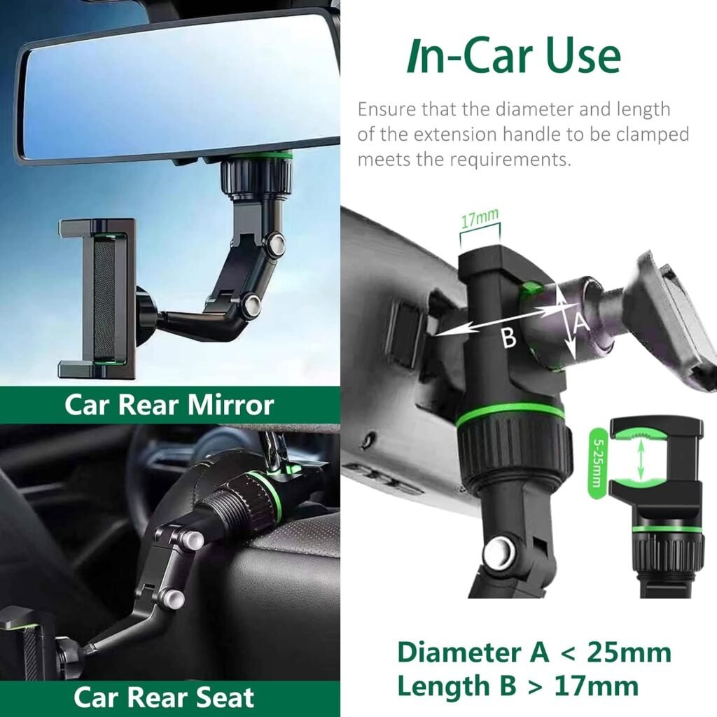 Support téléphone voiture 360° — pour rétroviseur