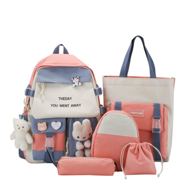 Sac à Dos Multifonctionnel Kawaii Rose — Grand Volume Imperméable