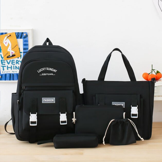 Sac à dos Kawaii noir — pour adolescents