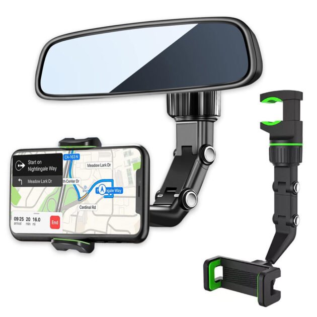 Support téléphone voiture 360° — pour rétroviseur