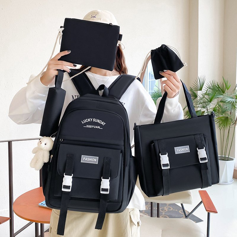 Sac à dos Kawaii noir — pour adolescents