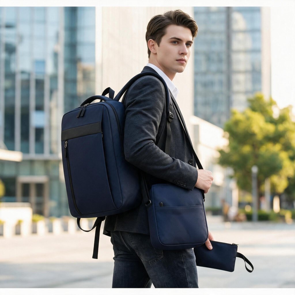 Ensemble 3 PCS sac à dos élégant et imperméable — pour homme