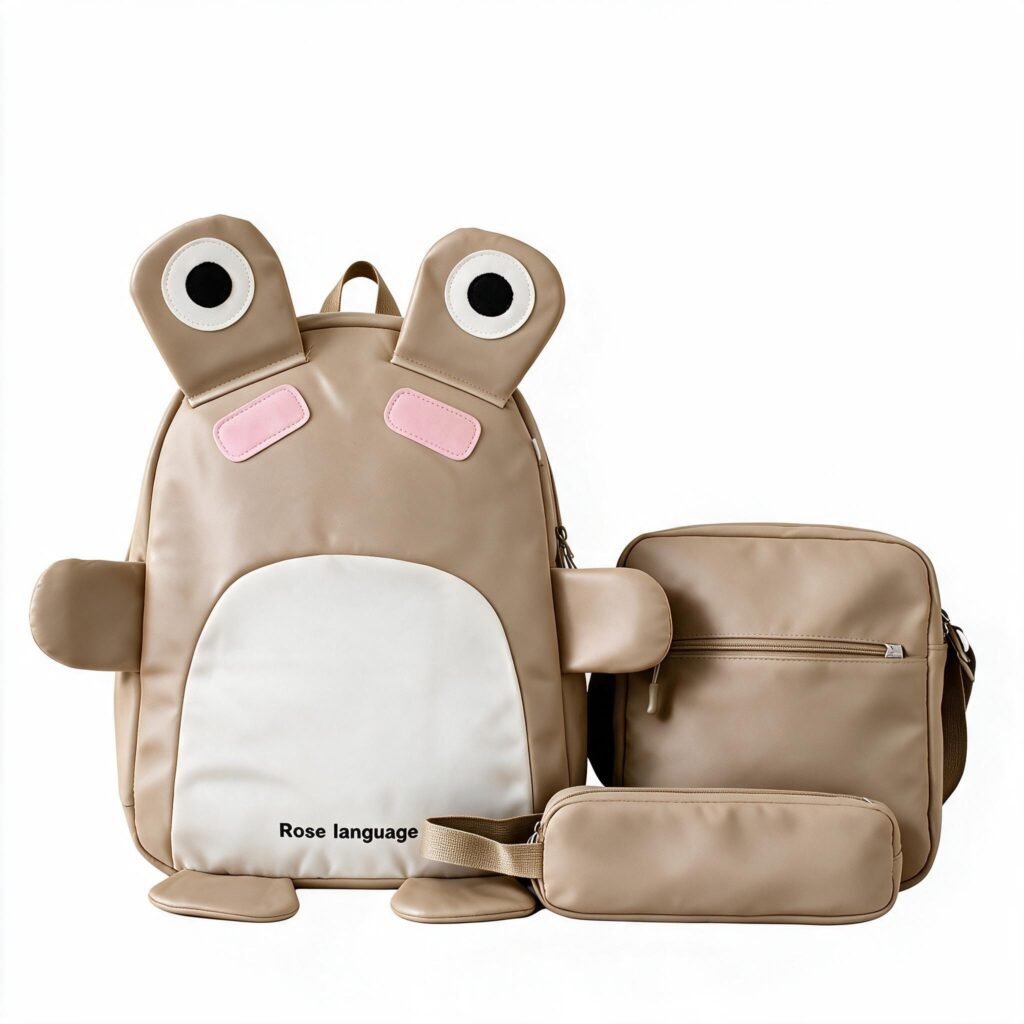 Sac à dos enfant 3 en 1 grenouille rose — Pour l'école