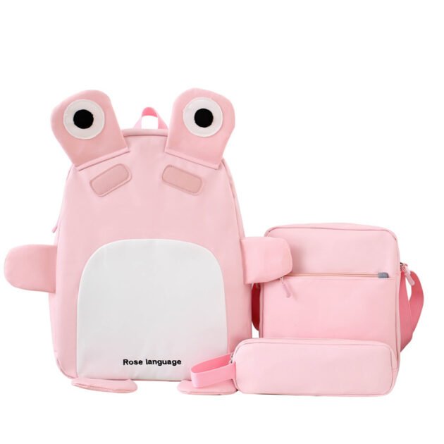 Sac à Dos Enfant 3 en 1 Grenouille Rose — Pour l'école