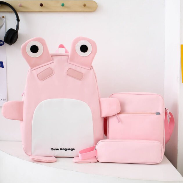 Sac à Dos Enfant 3 en 1 Grenouille Rose — Pour l'école